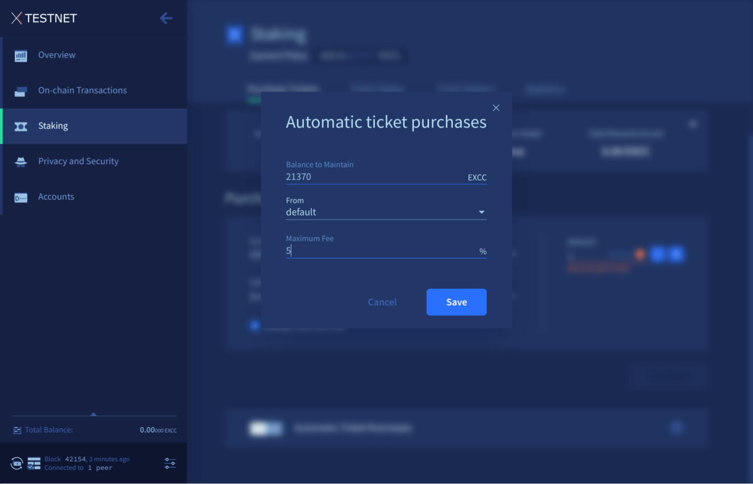 Automatic Purchase panel